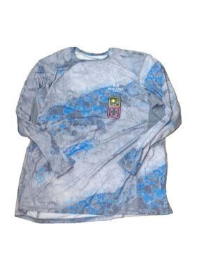 Realtree gray blue fishing long sleeve top size 2XL